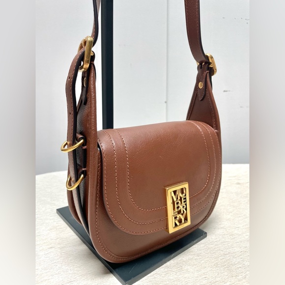 Mulberry mini Sadie Satchel in Silky Calf color Tan. - Picture 9 of 14